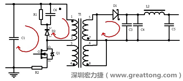 元件布局的時(shí)候，要優(yōu)先考慮高頻脈沖電流和大電流的環(huán)路面積，盡可能地減小,以抑制開關(guān)電源的輻射干擾