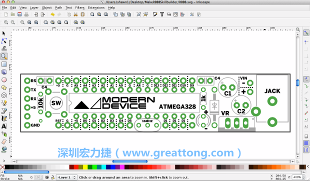 既然你有一個(gè)以電路板為背景的清晰影像了，使用向量工具將要絲印的圖像畫在上面吧，下面有一個(gè)例子。