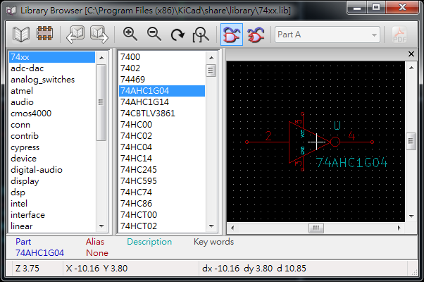  library 包含多個component (schematics symbol)。
