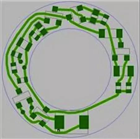 圖6：PCB布線例子：(a)拓?fù)涫阶詣?dòng)布線器(完成了100%導(dǎo)線的布線)；